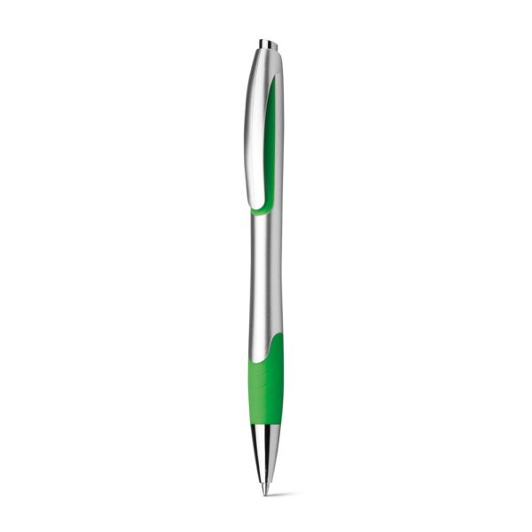 MILEY SILVER. Guľôčkové pero s protišmykovou rukoväťou - Zelená