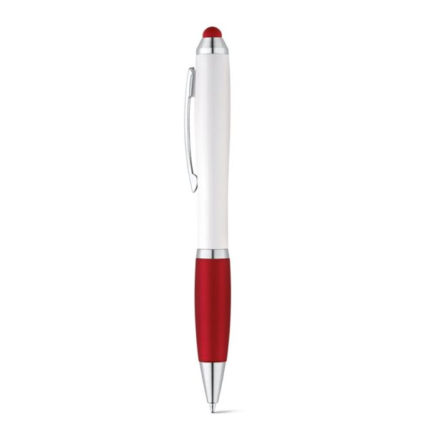 SANS BK. Guľôčkové pero s kovovou sponou - Červená