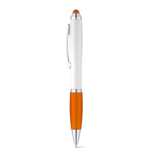 SANS BK. Guľôčkové pero s kovovou sponou - Oranžová