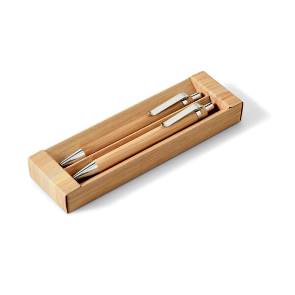 GREENY. Guľôčkové pero a mechanická ceruzka z bambusu - Prírodná