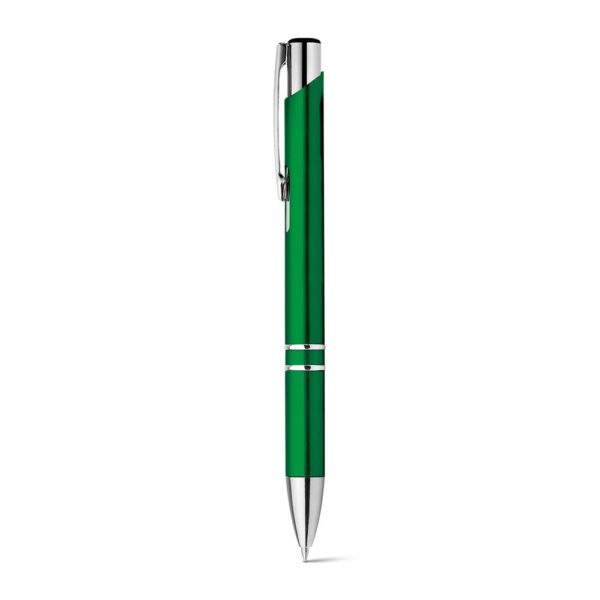 BETA PLASTIC. Guľôčkové pero s kovovou sponou - Zelená