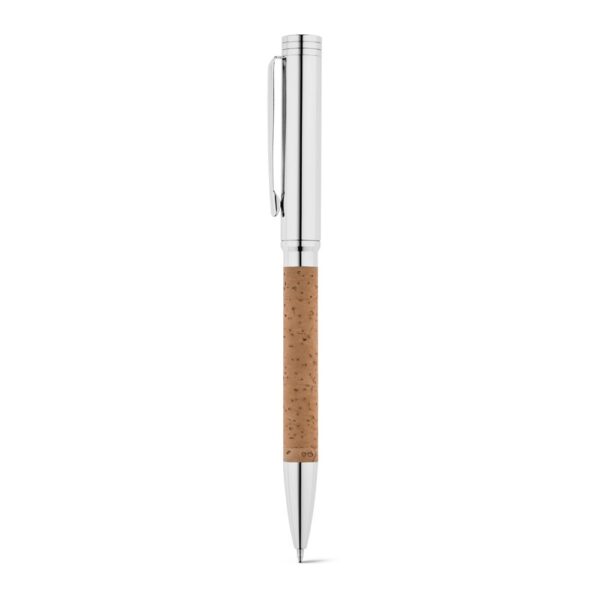 CORK. Guľôčkové pero z korku a kovu - Prírodná