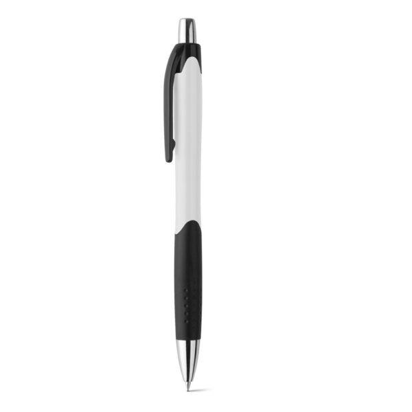 CARIBE. Guľôčkové pero s protišmykovou rukoväťou z ABS - Biela