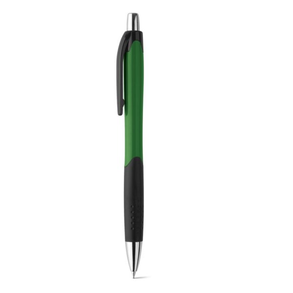 CARIBE. Guľôčkové pero s protišmykovou rukoväťou z ABS - Zelená