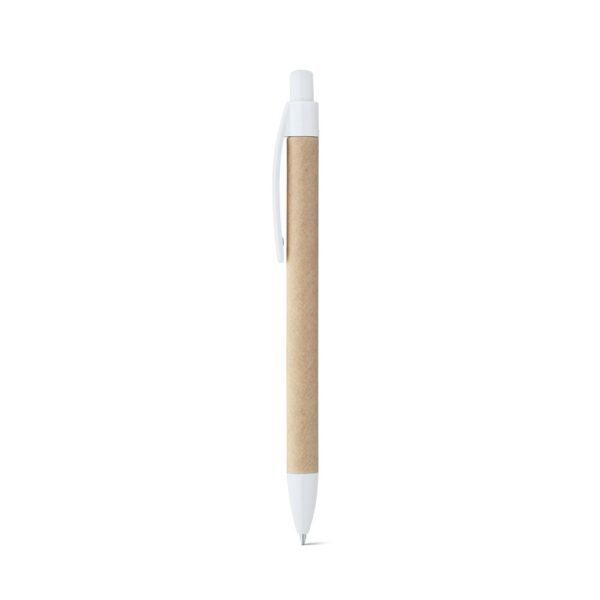 REMI. Guľôčkové pero z kraftového papiera - Biela