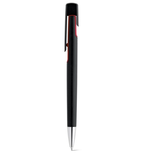 BRIGT. Guľôčkové pero s kovovým povrchom - Červená