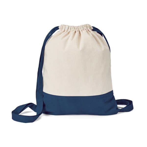 ROMFORD. 100% bavlnený sťahovací batoh - Námornícka modrá