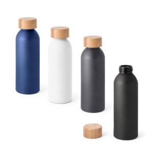 QUETA. Hliníková fľaša s bambusovým viečkom 550 ml