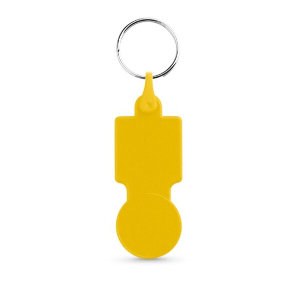 SULLIVAN. Kľúčenka v tvare mince do nákupného vozíka - Žltá