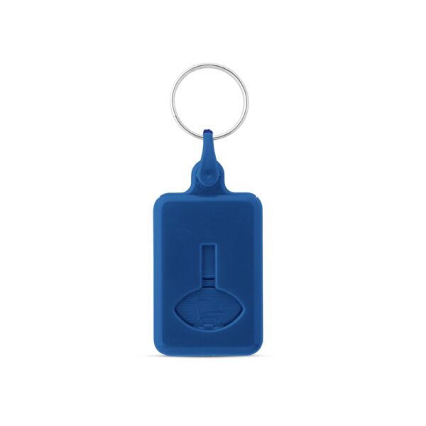 BUS. Kľúčenka v tvare mince do nákupného vozíka - Modrá