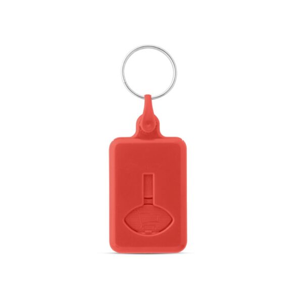 BUS. Kľúčenka v tvare mince do nákupného vozíka - Červená