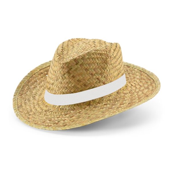 JEAN RIB. Prírodný slamený klobúk - Biela