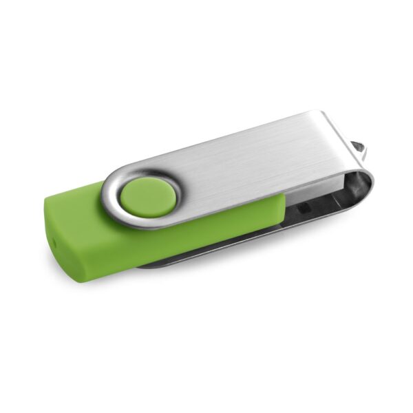 CLAUDIUS 16GB. 16 GB USB flash disk s kovovým klipom - Svetlo zelená