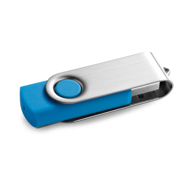CLAUDIUS 16GB. 16 GB USB flash disk s kovovým klipom - Svetlo modrá