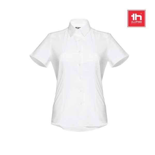 LONDON WOMEN WH. Dámska košeľa s krátkym rukávom Oxford. Biela farba