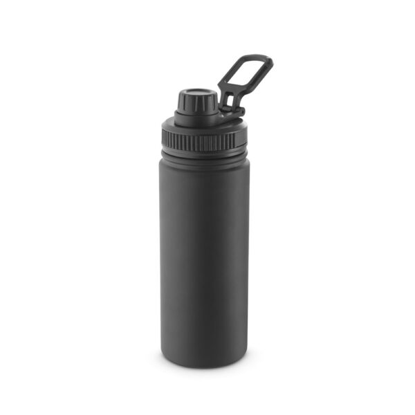 FEDERER. 90% recyklovaná hliníková fľaša s PP uzáverom - Čierna, 570 ml