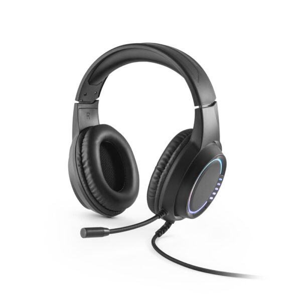 Thorne Headset RGB. ABS gaming slušalice sa kablom od 2m, mikrofonom i RGB LED svetlima - Čierna