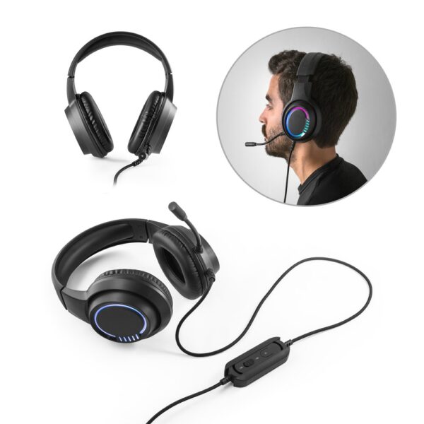 Thorne Headset RGB. ABS gaming slušalice sa kablom od 2m, mikrofonom i RGB LED svetlima