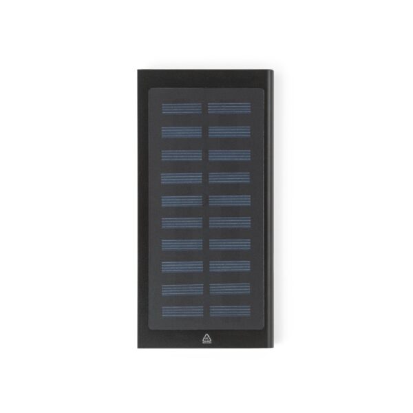 CLERK. 8 000 mAh power banka so solárnym panelom zo 100% recyklovaného hliníka