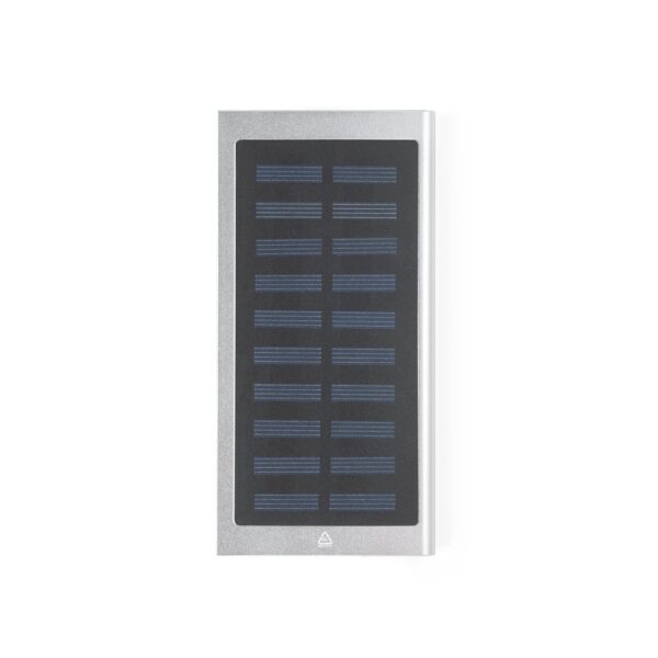 CLERK. 8 000 mAh power banka so solárnym panelom zo 100% recyklovaného hliníka