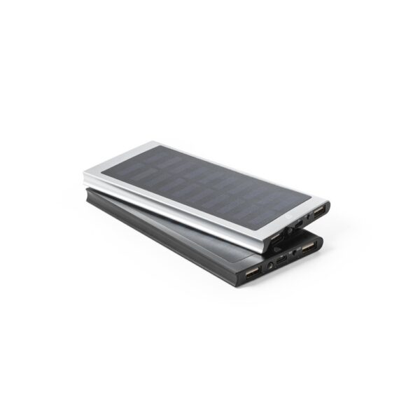 CLERK. 8 000 mAh power banka so solárnym panelom zo 100% recyklovaného hliníka
