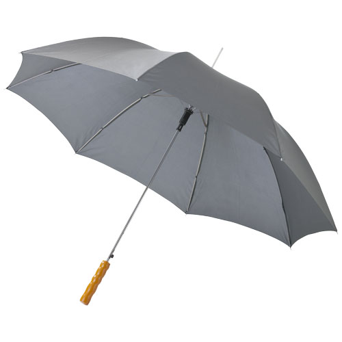 23" deštník Lisa s automatickým otvíráním a dřevěnou rukojetí - Šedá