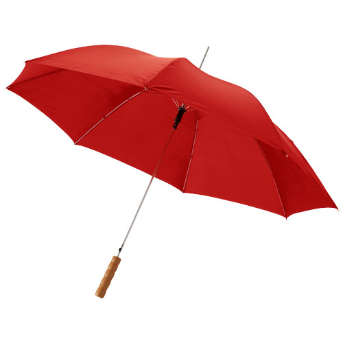 23" deštník Lisa s automatickým otvíráním a dřevěnou rukojetí - Červená