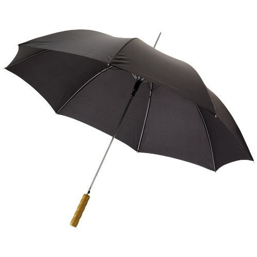 23" deštník Lisa s automatickým otvíráním a dřevěnou rukojetí - Čierna