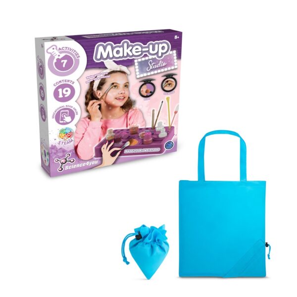 Makeup Studio Kit II. Vzdelávacia hra pre deti dodávané so skladacou darčekovou taškou 190t - Svetlo modrá