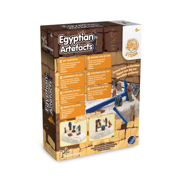 Ancient Egypt Excavation Kit II. Vzdelávacia hra pre deti dodáva sa s darčekovou taškou z kraftového papiera (90 g/m²), vyrobený z materiálu certifikovaného FSC™ a iných kontrolovaných materiálov v slonovinovej kosti