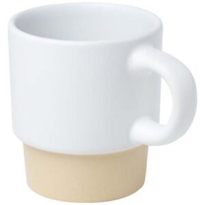 Olympia 130ml stohovateľná šálka na espresso s keramickým dnom - Biela