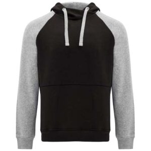 Unisex dvojfarebná mikina s kapucňou Badet - Čierna / Vresovo šedá, 3XL
