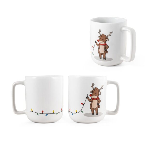REINDEER. Hrnček s vianočnou potlačou 330 ml - Biela, 330 ml