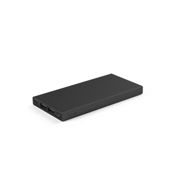 DOROTHY 5. Powerbanka s kapacitou 5 000 mAh vyrobená zo recyklovaného hliníka (100% rAL) - Čierna