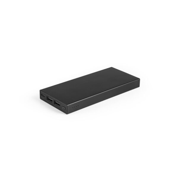 DOROTHY 10. Power banka 10 000 mAh zo recyklovaného hliníka (100% rAL) - Čierna