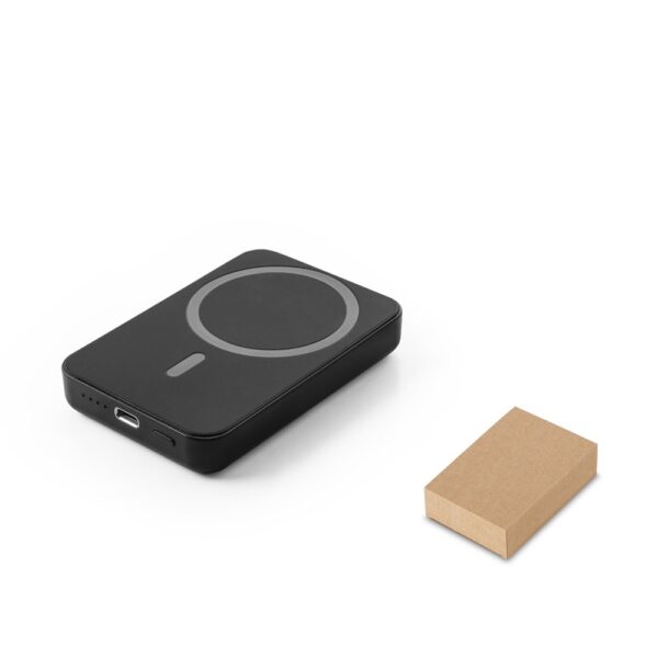 AMPERE 5. 5 000 mAh magnetická power banka s 15 W superrýchlou bezdrôtovou nabíjačkou v recyklovaného ABS-a (100% rABS) - Biela