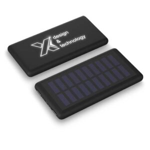 Svietiaca solárna powerbanka SCX.design P30 8000 mAh - Čierna