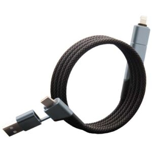 100W magnetický ultra rýchly nabíjací kábel SCX.design C52 4 v 1 z rPET - Šedá