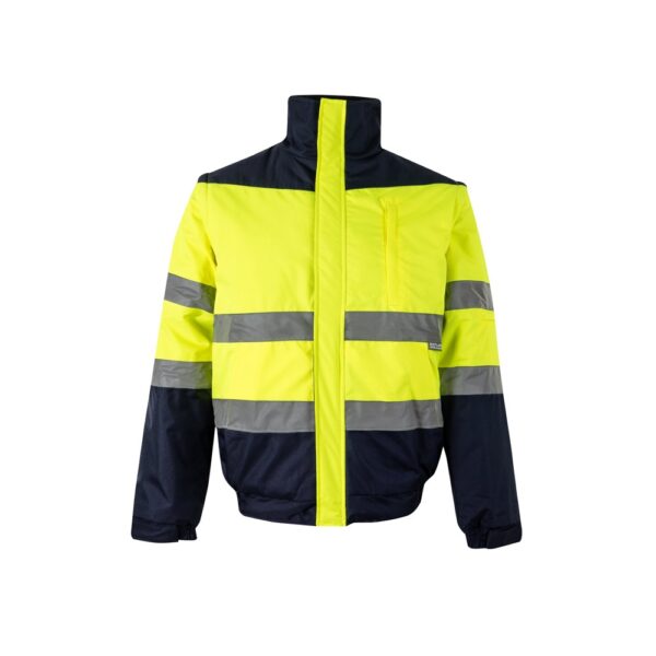 VL JUPITER. Dvojfarebná vyteplená bunda (180 g/m²) z polyesteru (100 %) s PU povrchovou úpravou - Modrá, XL