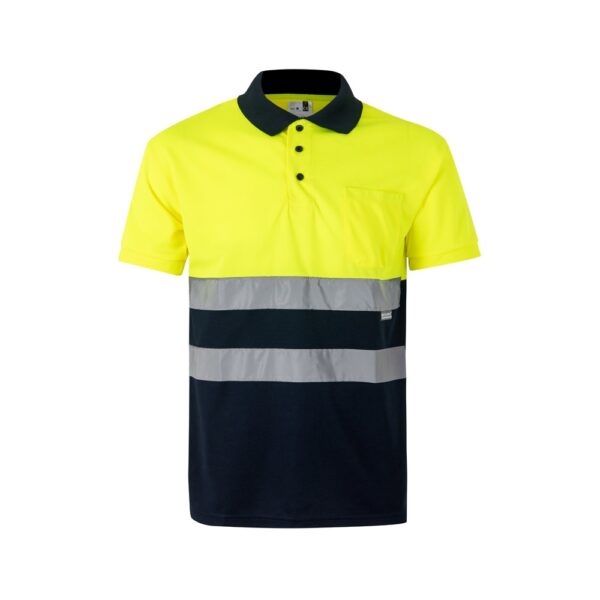 VL CUPID LARGE. Dvojfarebná polokošeľa s vtáčím okom (160 g/m²) s krátkymi rukávmi, z polyesteru (100%) - Modrá, 5XL