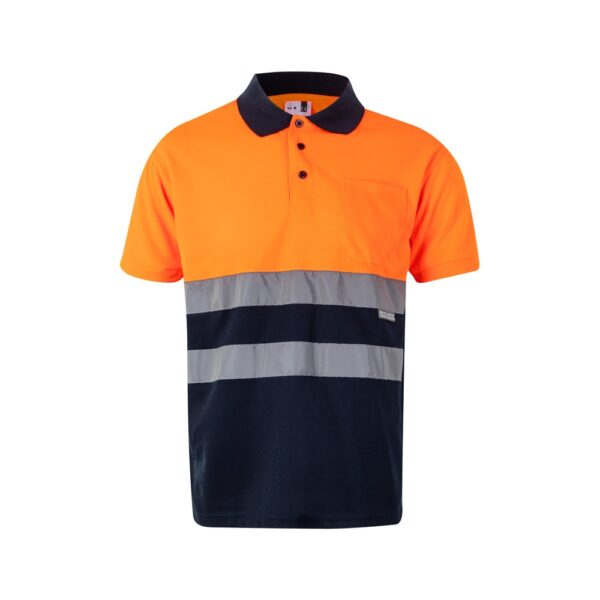 VL CUPID LARGE. Dvojfarebná polokošeľa s vtáčím okom (160 g/m²) s krátkymi rukávmi, z polyesteru (100%) - Modrá, 5XL