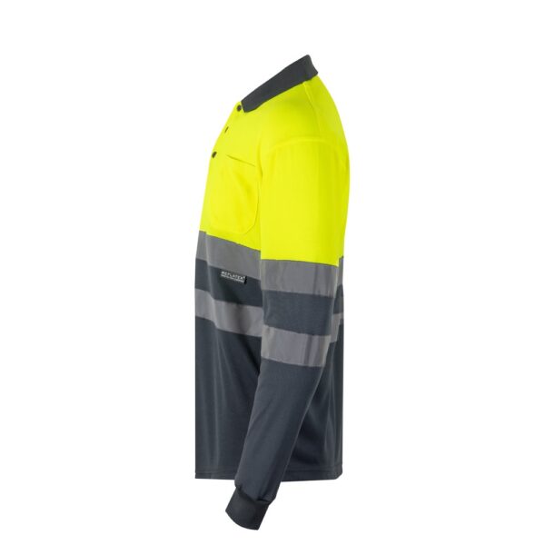 VL VULCAN. Dvojfarebná polokošeľa s vtáčím okom (160 g/m²) s dlhými rukávmi, z polyesteru (100%)