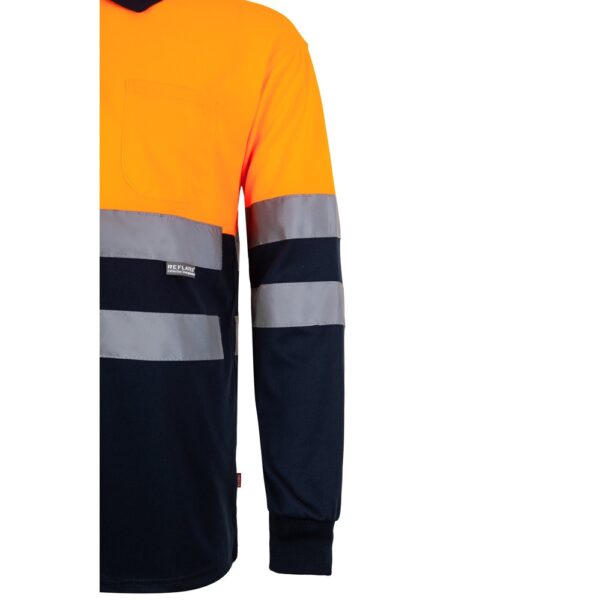 VL VULCAN. Dvojfarebná polokošeľa s vtáčím okom (160 g/m²) s dlhými rukávmi, z polyesteru (100%)