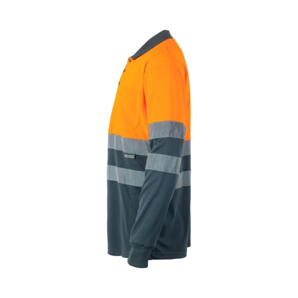 VL VULCAN. Dvojfarebná polokošeľa s vtáčím okom (160 g/m²) s dlhými rukávmi, z polyesteru (100%)