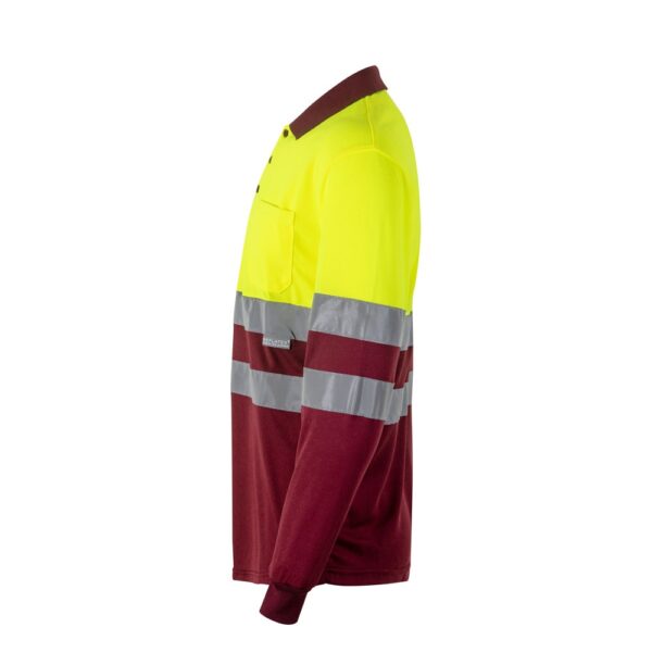 VL VULCAN. Dvojfarebná polokošeľa s vtáčím okom (160 g/m²) s dlhými rukávmi, z polyesteru (100%)