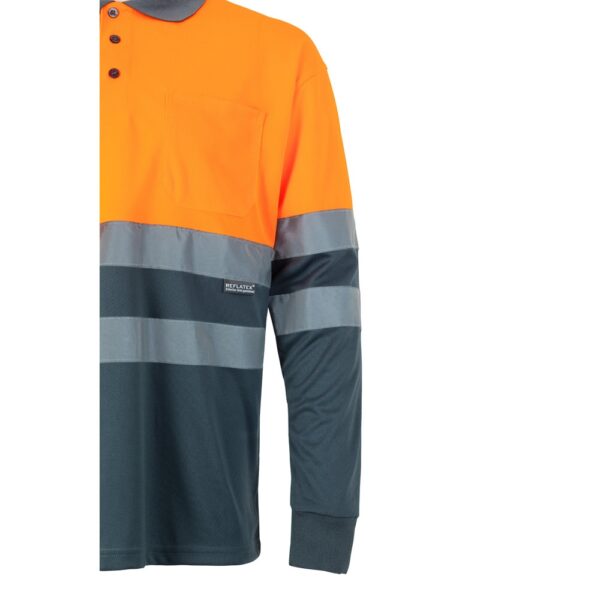 VL VULCAN LARGE. Dvojfarebná polokošeľa s vtáčím okom (160 g/m²) s dlhými rukávmi, z polyesteru (100%)