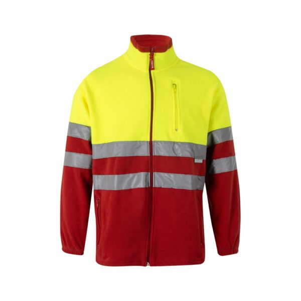 VL EROS. Dvojfarebná fleecová bunda (280 g/m²) z polyesteru (100 %) - Červená, XS