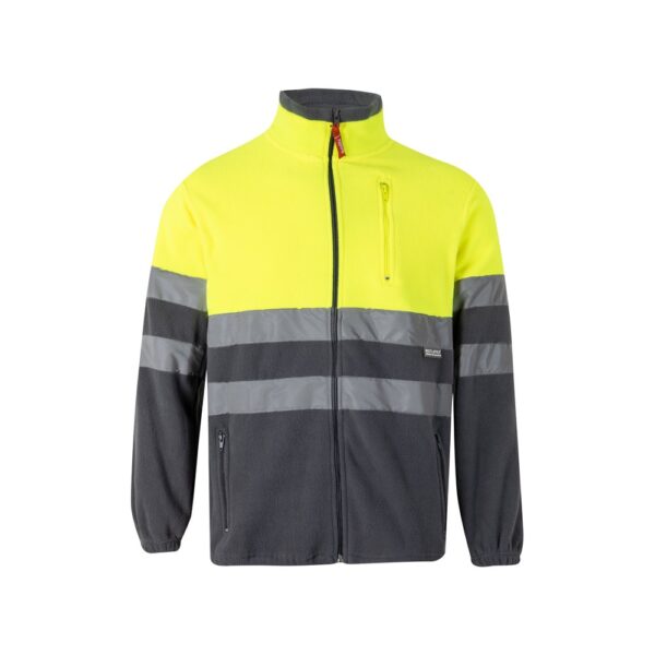VL EROS. Dvojfarebná fleecová bunda (280 g/m²) z polyesteru (100 %) - Sivá, XS