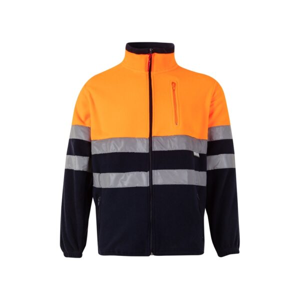 VL EROS. Dvojfarebná fleecová bunda (280 g/m²) z polyesteru (100 %) - Modrá, XS
