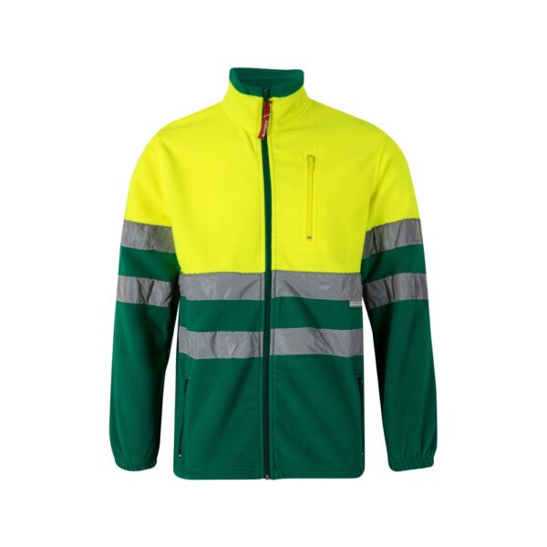 VL EROS LARGE. Dvojfarebná fleecová bunda (280 g/m²) z polyesteru (100 %) - Zelená, 5XL